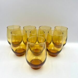 NOS Vintage Libbey Golden Tempo Set - Never Used - 8 Glasses - No Fold Away Caddy