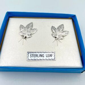 NOS Enco Sterling Silver Clip-On Maple Leaf Earrings