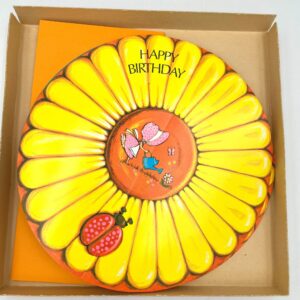 NOS Vintage Set of 3 Round Birthday Cards in Original Box, Holly Hobby Cards, Greetings in the Round Cards