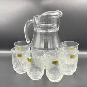 NOS Vintage Luminarc / Arcoroc 7 Pc Lemonade Set - Pitcher & 6 Tumblers - New in Box