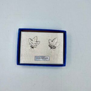 NOS Enco Sterling Silver Clip-On Maple Leaf Earrings