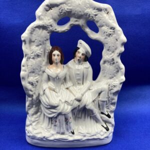 Vintage Staffordshire Pottery Wedding Day Porcelain Couple; c.1859 Large Porcelain Figurine "Wedding Day"