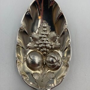 C. 1783 JOHN PITTAR Irish Sterling Classical Fruit Serving Spoon - with N Monogram and Dublin Crowned Harp Mark