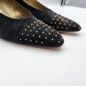 EVAN PICONE Spanish Made Pumps Size 11M Black Suede with Gold Stud Detailing - Made in Spain