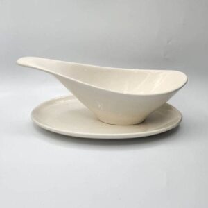 MCM Metlox Poppy Trail Shoreline Gravy Bowl and Underplate, MCM Poppytrail White Gravy Boat