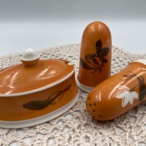 Vintage Susie Cooper Cruet Set - Salt, Pepper, Lidded Mustard Dish