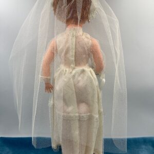 Vintage 1950s / 1960s Bride Doll, 20 Inches Tall, Original Dress, Nylons, Shoes; marked 14R