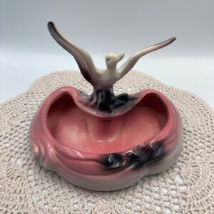 HULL Pottery Pink & Grey Flying Duck Planter #79