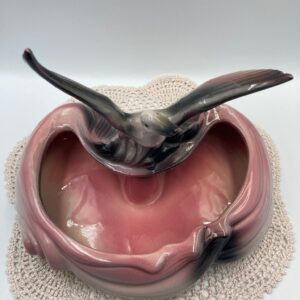 HULL Art Pottery Pink and Grey Flying Duck Planter #104