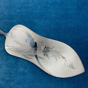 Art Nouveau 800 Silver Pastry Server with M and F Wedding Monogram