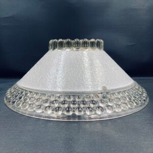 Vintage Clear and White Glass Bubble Shade for Ceiling Fixture