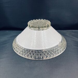 Vintage Clear and White Glass Bubble Shade for Ceiling Fixture