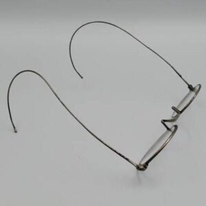 Antique Wire Frame Spectacles / Glasses with Wire Arms and Case, Harry Dixon Nebraska