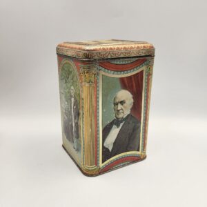 RARE Antique Barclay & Fry Hinged Tin Depicting Prime Minister Mr. Gladstone