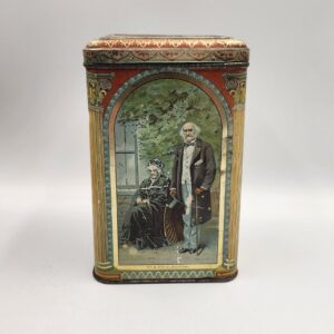 RARE Antique Barclay & Fry Hinged Tin Depicting Prime Minister Mr. Gladstone