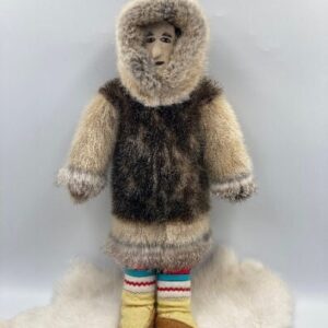 Authentic Canadian Eskimo made Doll with tag, made by June Klengenberg of Holman, NWT, Canada