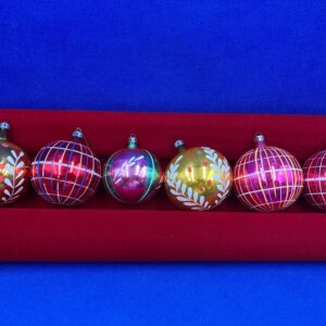 Vintage Set of 6 Hand-Painted Mercury Glass Ornaments - Made in Poland