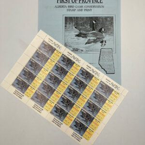 RARE Full Sheet of 20 Vintage 1989 Alberta Game Bird Postage Stamps - Mint MNH