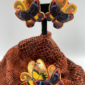 David Detz Brooch and Earrings Set BUTTERFLY jewelry