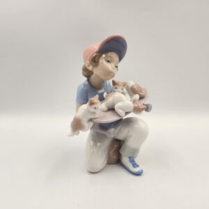 LLADRO Little Riders Porcelain Figurine #7623 Figurine with Kittens on Skateboard MINT, Lladro Event Figurine