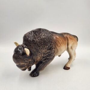 Vintage Melba Ware Buffalo / Bison Figurine with Original Sticker