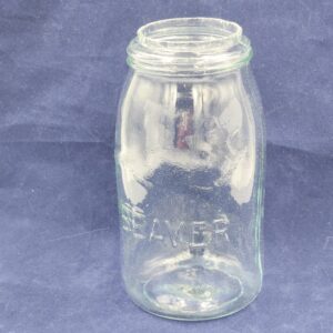 Antique 1 Quart BEAVER Jar with Lid and Ring. c.1880-1900