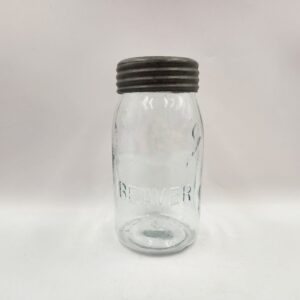 Antique 1 Quart BEAVER Jar with Lid and Ring. c.1880-1900