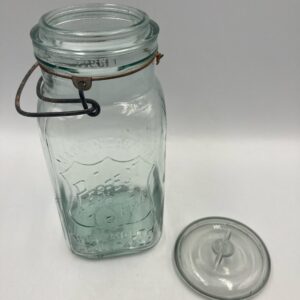 Vintage Pale Blue PERFECT SEAL Quart Jar with Wire Bale