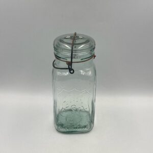 Vintage Pale Blue PERFECT SEAL Quart Jar with Wire Bale