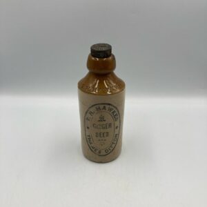 Antique T.H. Hawkes Stoneware Ginger Beer Bottle with Cap