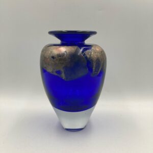 Vintage Signed Edward Roman (1941-2020) Cobalt Blue Art Glass Vase - Sold as found