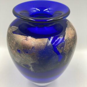 Vintage Signed Edward Roman (1941-2020) Cobalt Blue Art Glass Vase - Sold as found