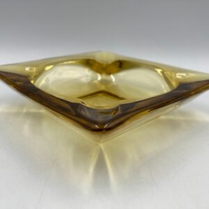 Vintage Amber Square Glass Ashtray