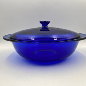 Vintage Anchor Hocking Cobalt Blue 2 Quart Bowl With Lid USA 14