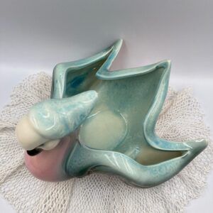 1950s HULL Pottery Pink, Blue and Green Large Mother Goose Planter #74