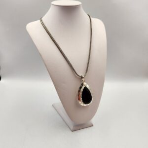 Large Sterling Pendant with Purple Stone on Sterling Silver Chain, 23" Silver Pendant Necklace