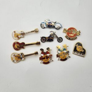 Vintage Las Vegas Hard Rock Cafe and Hard Rock Hotel Pins; Las Vegas Hard Rock Pins