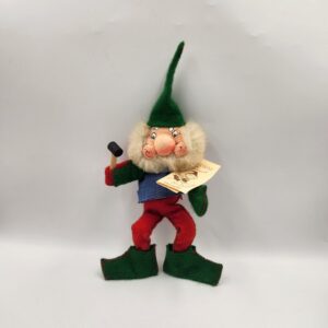 1980s Santakins Santa Grubby Poseable Felt Santa / Elf with tag