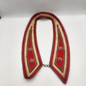 International Order of Odd Fellows Red Collar with Metallic Stars and Trim