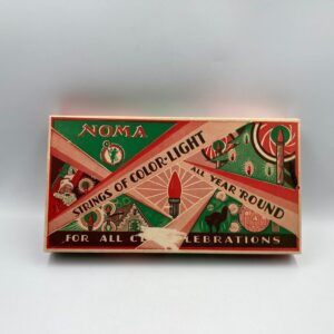 1940s Noma All Year 'Round Lights, Strand of 8 Mazda Lights in Working Condition, Original Box