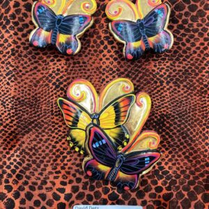 David Detz Brooch and Earrings Set BUTTERFLY jewelry