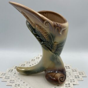 C. 1950s HULL Pottery Parchment and Pine Vase