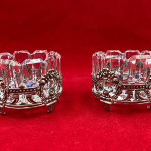 Pair of Vintage ALBO Antik Silber - Albert Bodemer West Germany - Sterling Silver Salt Cellars / Dips