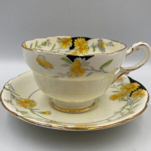 Vintage Paragon Cup and Saucer with Yellow Floral Design