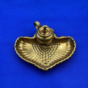 Circa 1900 Gorham Brass Table Top Cigar Lighter with Ashtray