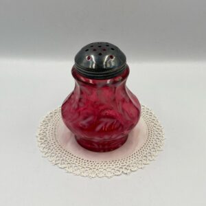 1950s FENTON Cranberry Opalescent Daisy & Fern Sugar Shaker