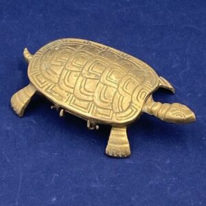 Hinged Brass Turtle Ashtray / Trinket Box