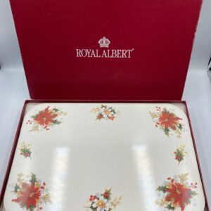 Set of 8 Royal Albert Poinsettia Placemats in Original Boxes - Made in Canada