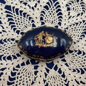 Vintage Limoges France Castel Cobalt Blue and Gold Trinket Box