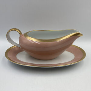 FITZ & FLOYD Versailles Dusty Rose Gravy Boat and Underplate